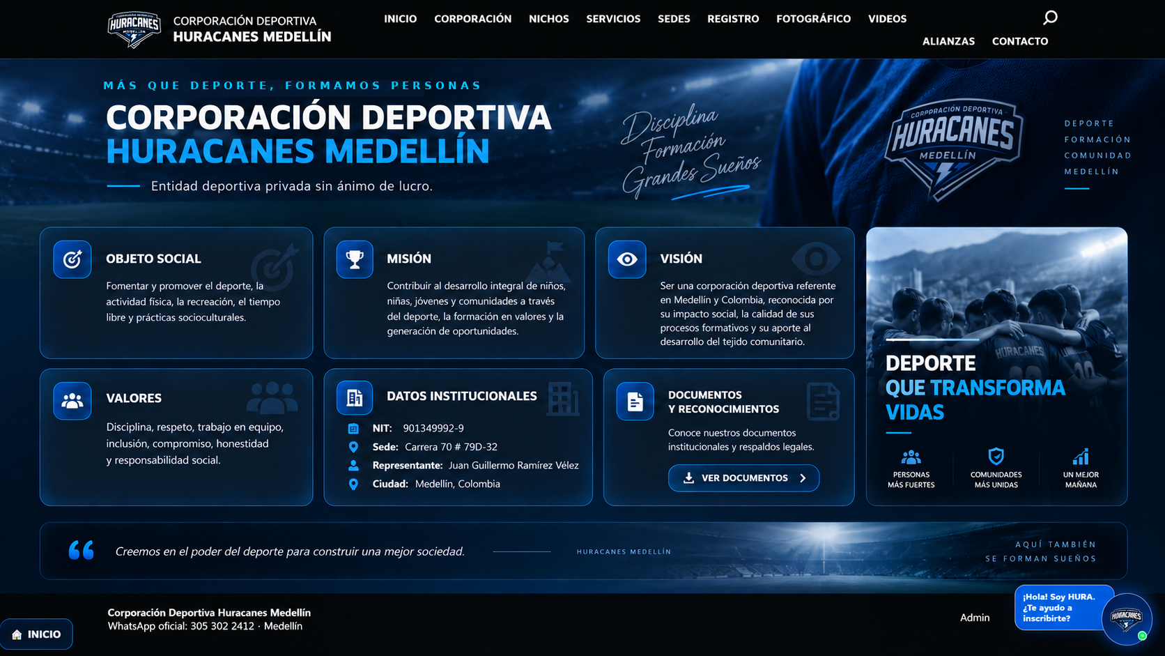 Corporación Deportiva Huracanes Medellín - Más que deporte, formamos personas